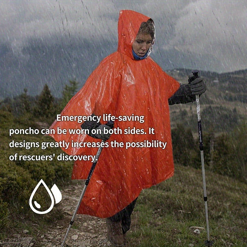 Thumbnail: 4-Pack Emergency Waterproof Rain Ponchos with Hood