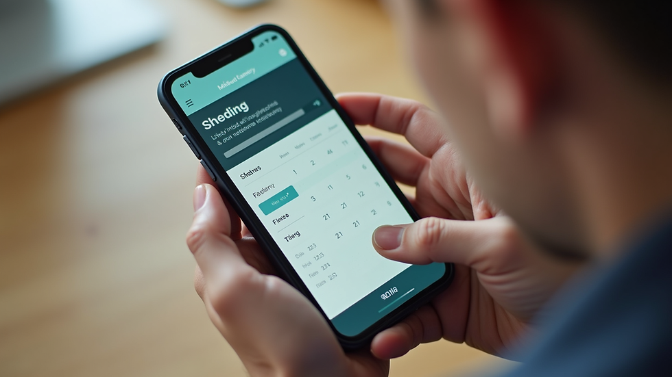 Close-up view of a smartphone displaying a family scheduling app