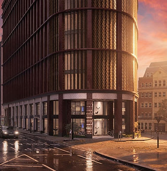 Premium porcelain and ceramic tiling package for the 669-bedroom PBSA development at 65 Holborn Viaduct, delivered in partnership with McAleer & Rushe