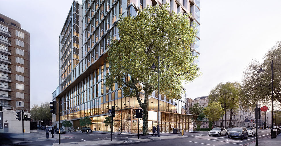 ABM Tiling team installing bespoke porcelain tiles at Kensington Forum Hotel