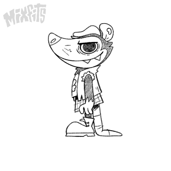 Awesome O' Possum Turnaround Sketch
