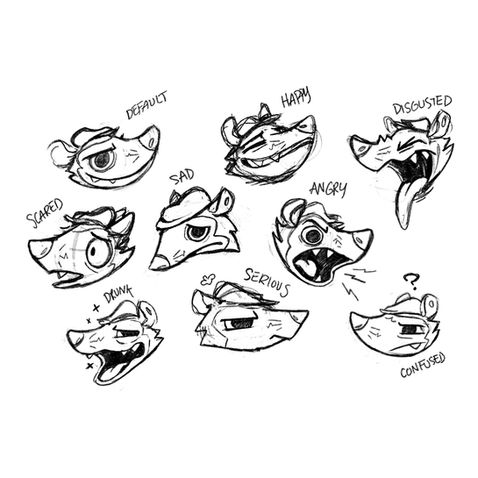 Awesome O' Possum Expressions Sketch