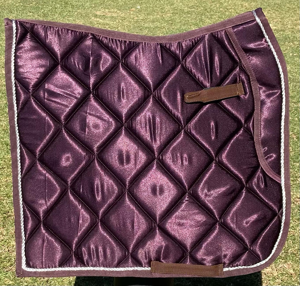 Saddle Pad Square Satin Dressage Show Jumping All Purpose Purple Aubergine