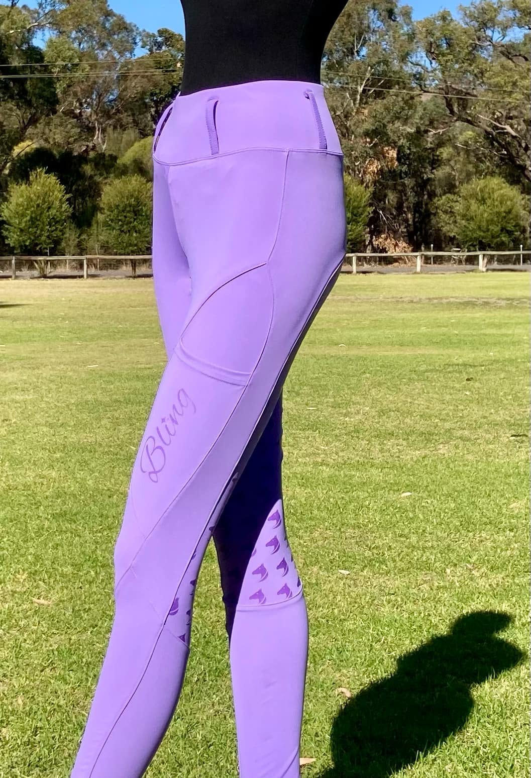 Equestrian Horse Riding Apparel Clothing Tights Jodhpurs Breeches Purple Lilac