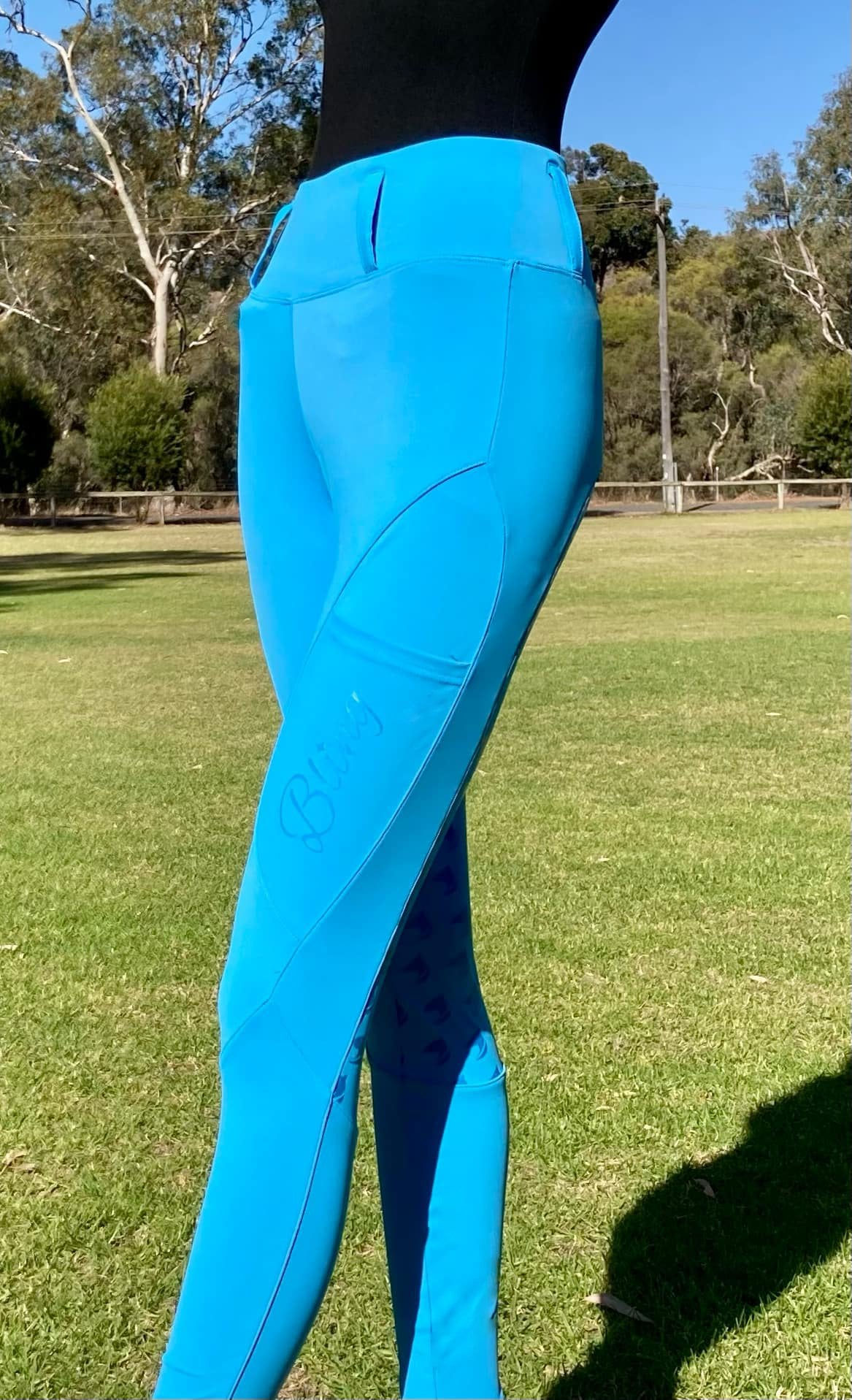 Equestrian Horse Riding Apparel Clothing Tights Jodhpurs Breeches Blue Turquoise Teal