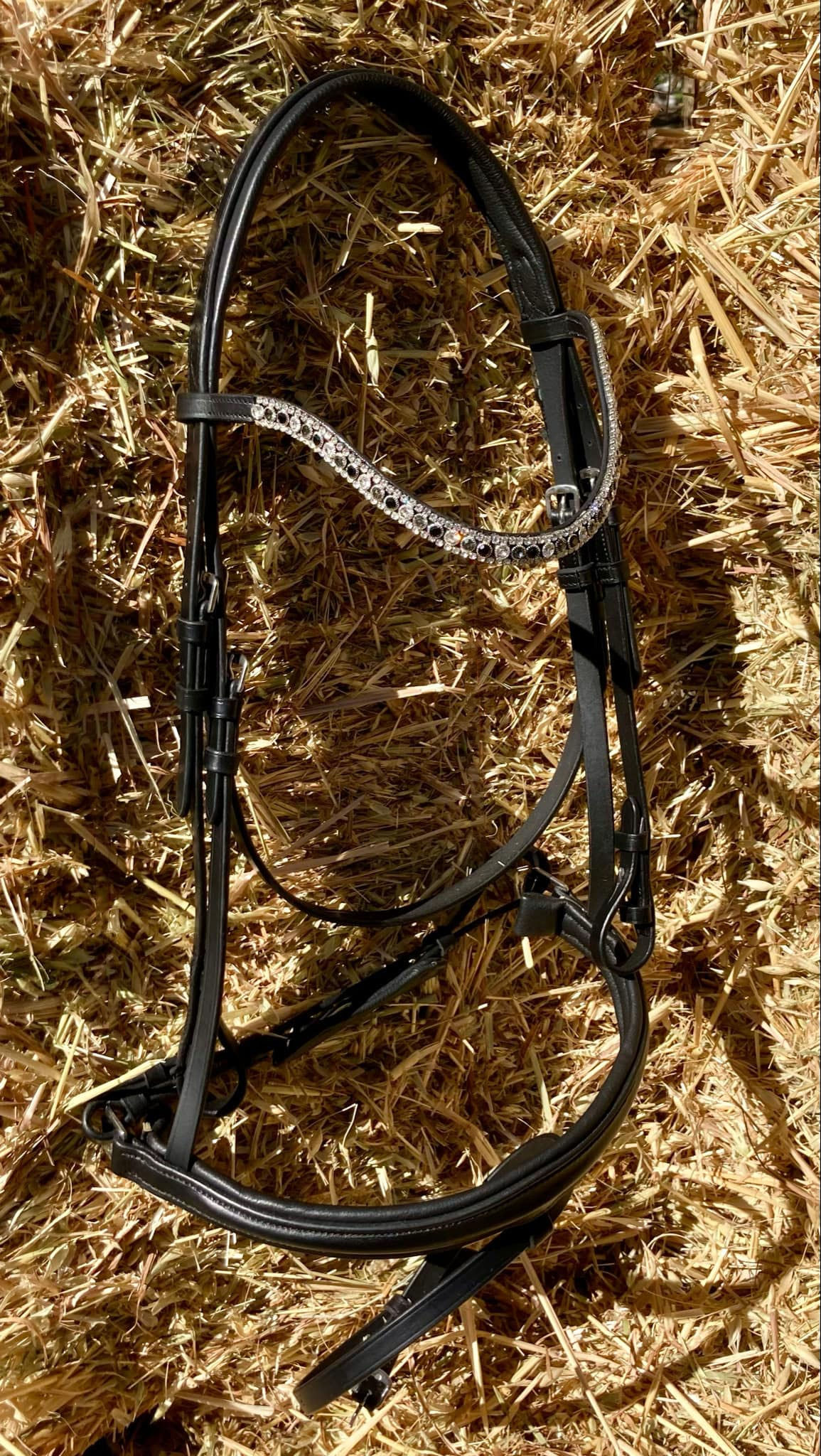 Equestrian Horse Bridle Show Dressage Show Jumping Anatomical Crystal Rhinestone Browband