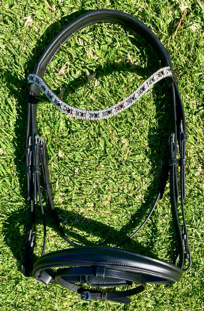 Dressage Show Jumping Show Horse Bridle Crystal Browband Padded Headband Anatomical