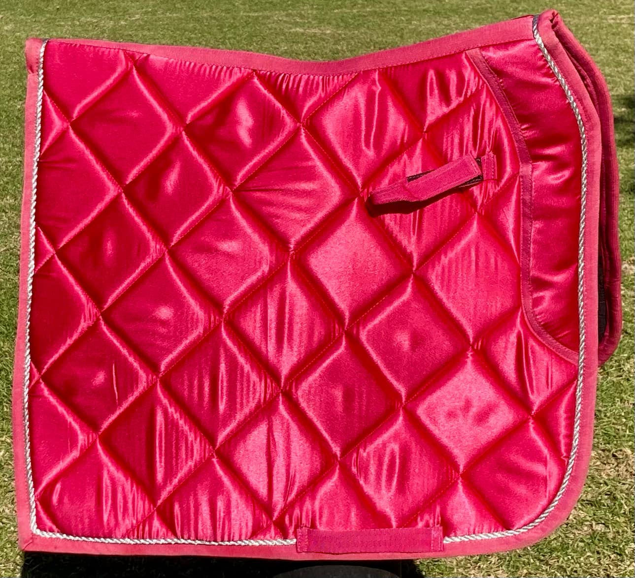 Saddle Pad Square Satin Dressage Show Jumping All Purpose Pink Red