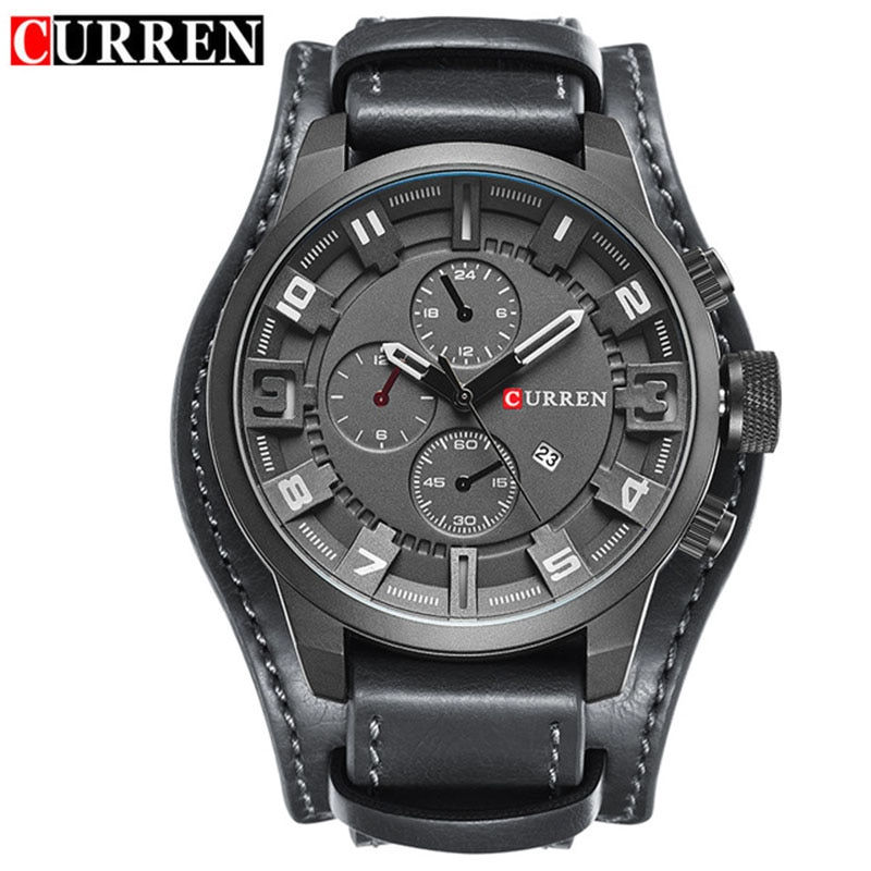 Thumbnail: CURREN  Quartz Waterproof Leather watch