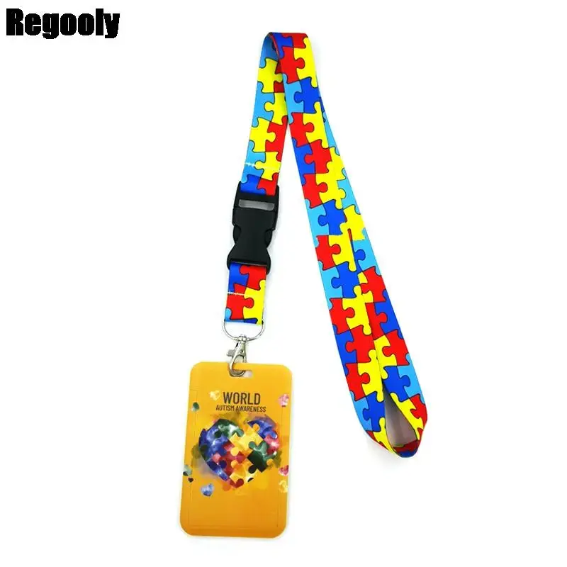 Thumbnail: Autism Pattern Anime Lanyard Badge