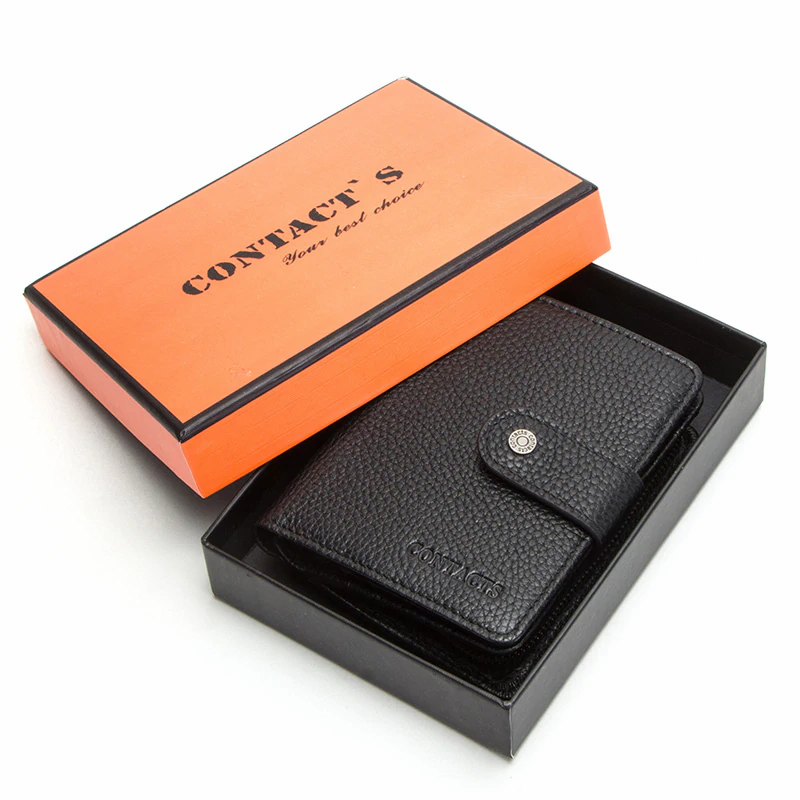 Thumbnail: CONTACT'S Genuine Leather RFID Vintage Wallet  With Coin Pocket