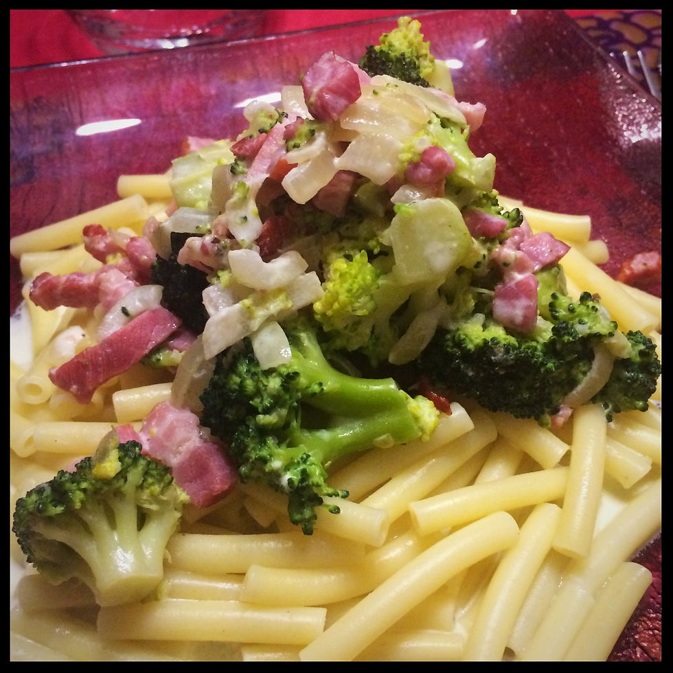 Macaronis sauce Brocolis aux Lardons