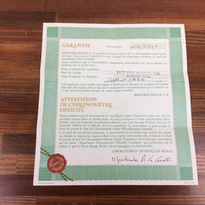 Rolex Vintage Chronometre Official Paper 1977