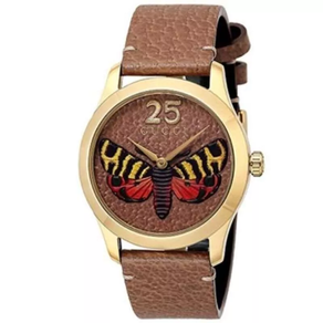 Gucci YA1264063 G-Timeless Tan Dial Embroidered Butterfly Watch + Free Post $628 with best offers.