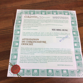 Rolex DateJust 69173 Garantie Paper 1996