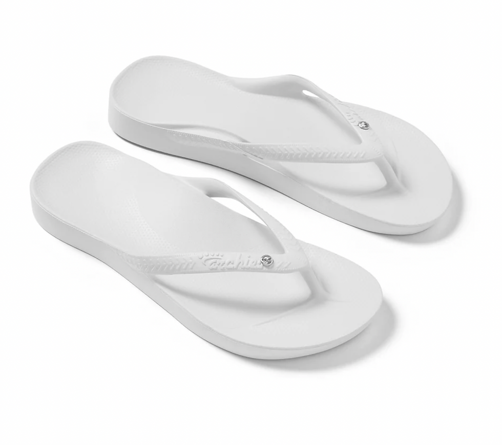 Thumbnail: Archies Arch Support Thongs - White Crystal