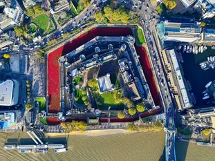 Vertical aerial of the Tower of London
