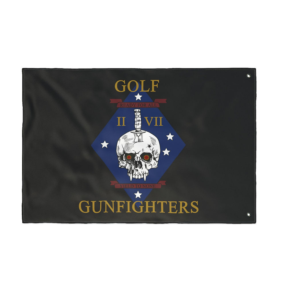 Thumbnail: Gunfighters Flag — 'Golf Gunfighters' Double-Sided Military Skull Banner