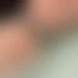 Rainbow Almond Nails with clouds