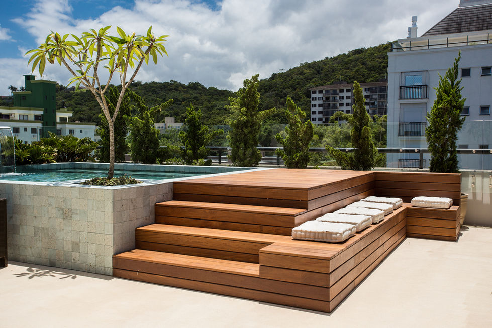 Harmonia Verde Paisagismo Projeto de Piscina Deck Cobertura