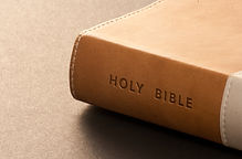 Open Holy Bible used during church Bible study