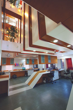 Looking towards the entry with cut-out above