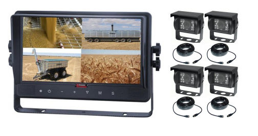 Quad View Monitor & Camera Kits for air seeders, headers, trucks, chaser bins etc.