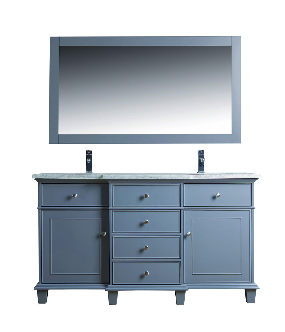 Cadence Grey 60" Double Sink Vanity with Mirror