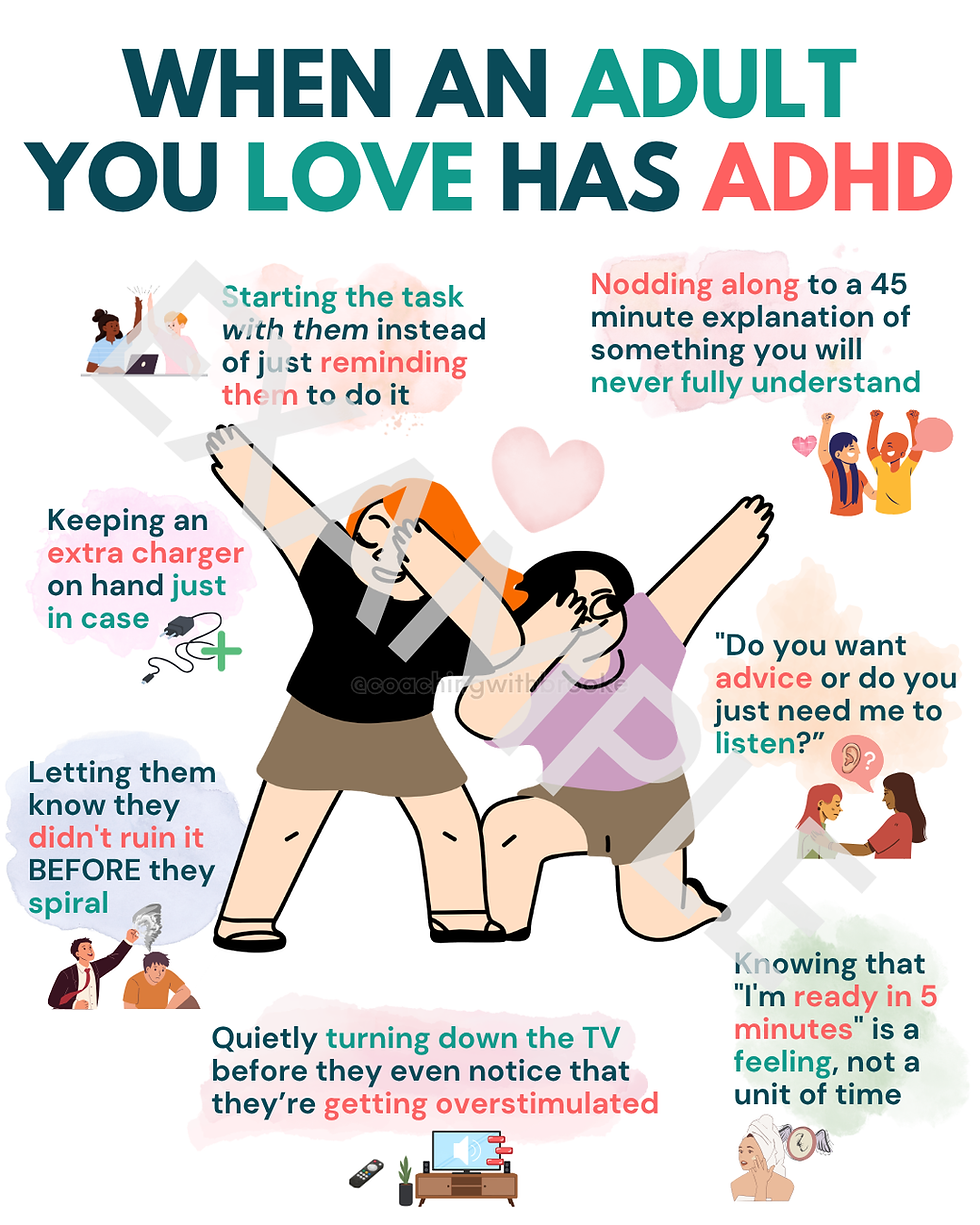 Infographic on how ADHDers show love with examples