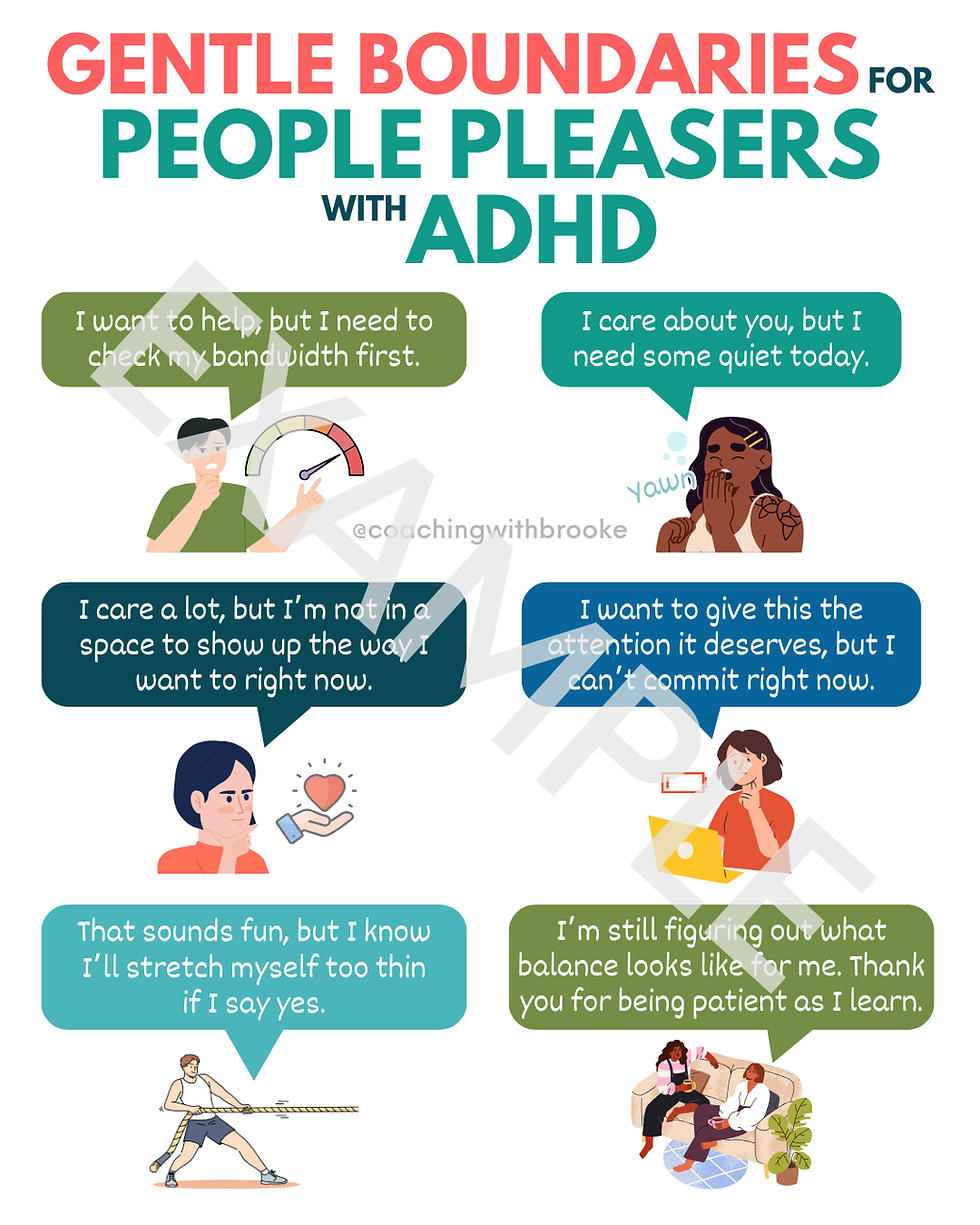 Gentle Boundaries for People Pleasers with ADHD infographic