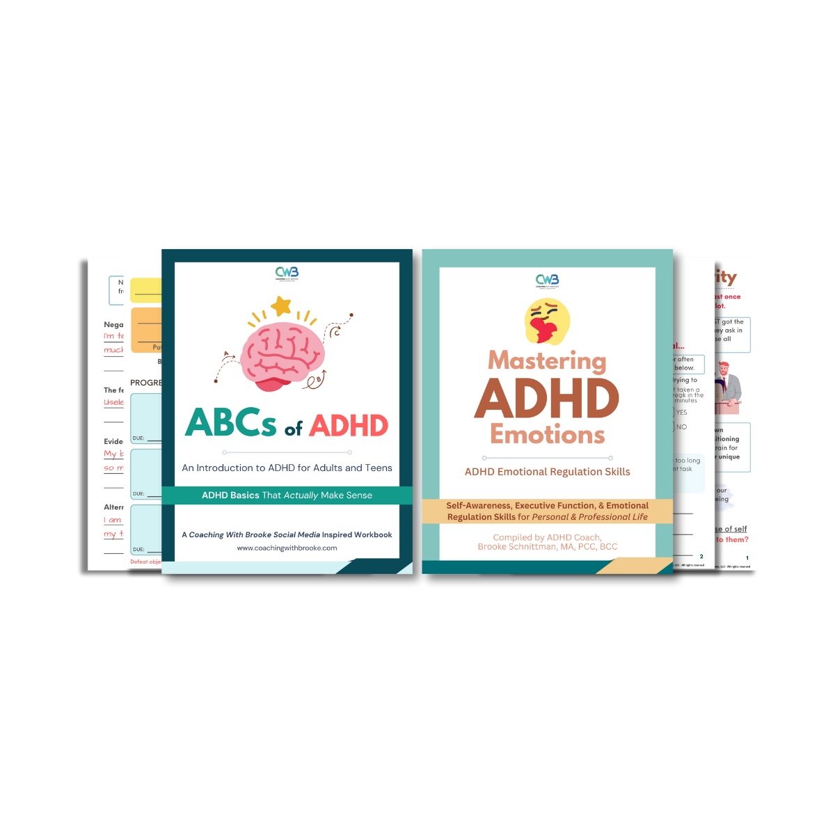 ABCs of ADHD, Mastering ADHD Emotions book covers, ADHD resources.