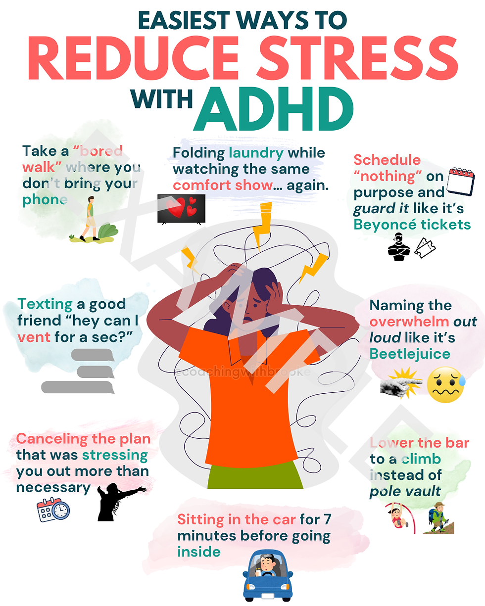 Reduce stress with ADHD, take a break, watch comfort shows, again. Coaching With Brooke