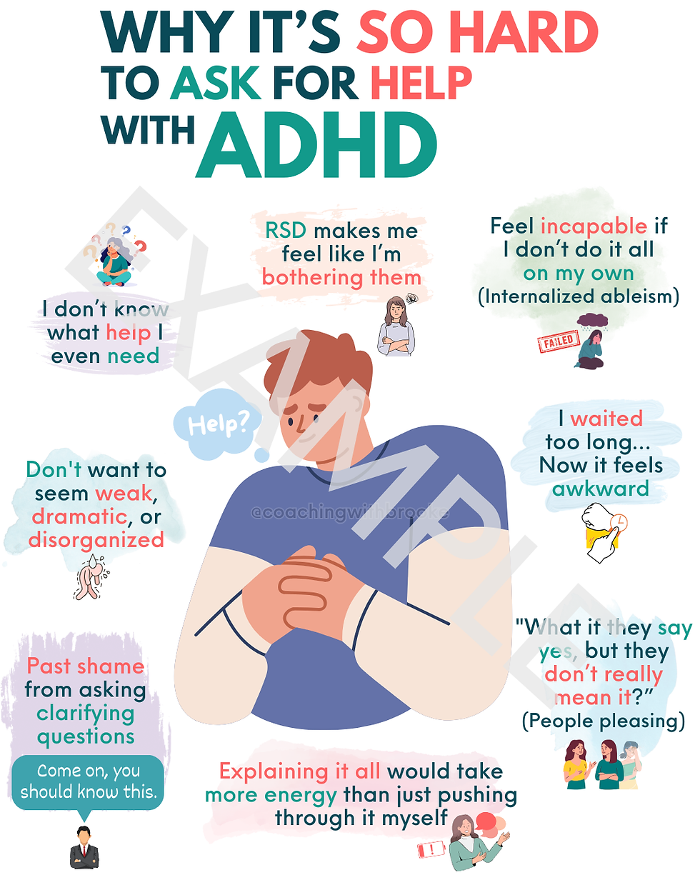 Person with ADHD struggles; reasons to ask for help