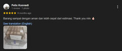 Customer feedback on Our Cargo freight forwarding