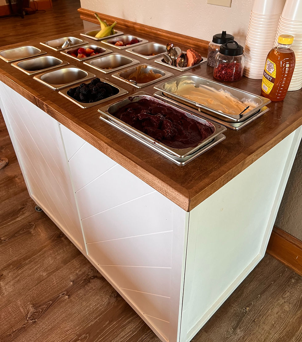 Charcuterie Cart set up as an Acai Bowl Station