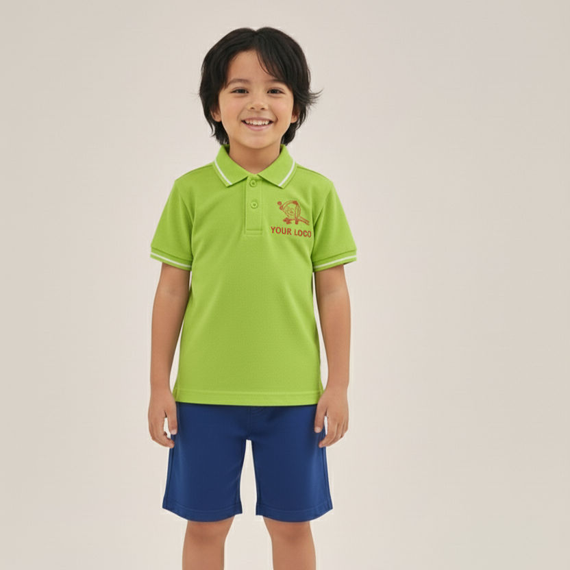 Thumbnail: Polo with Denim shorts and one front embroidery