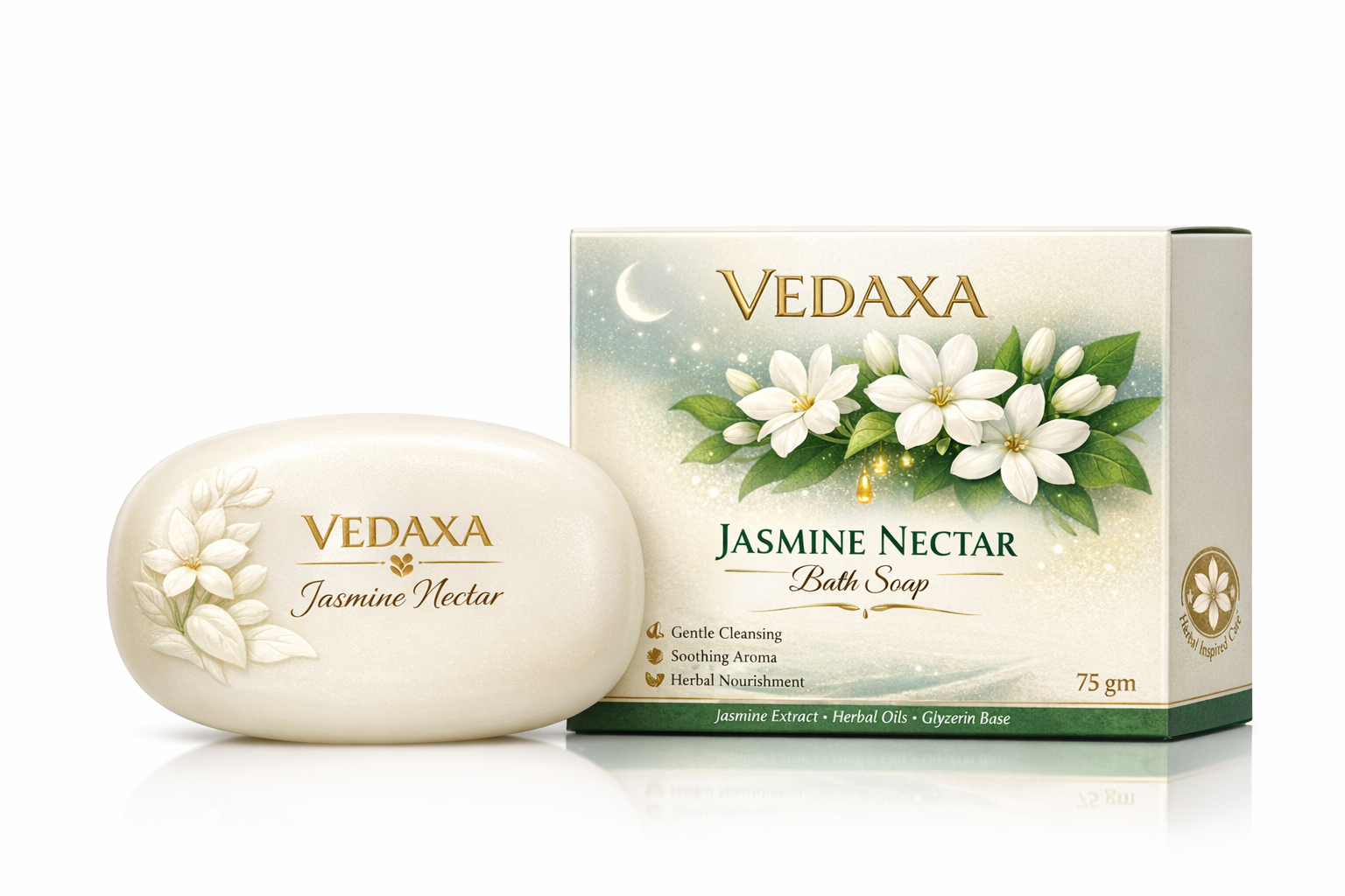 VEDAXA Jasmine Nectar Bath Soap 75 g | Herbal Jasmine Extract for Soft & Glowing