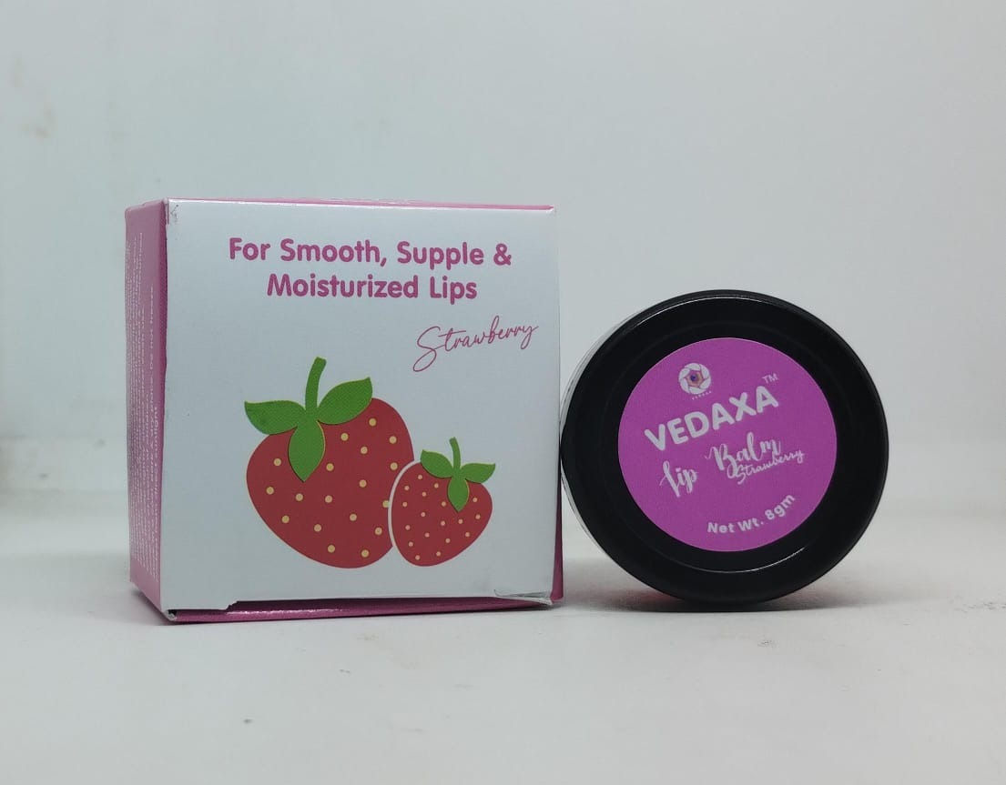Vedaxa Strawberry Lip Care Balm for Dry, Chapped & Dull Lips – 8 gm