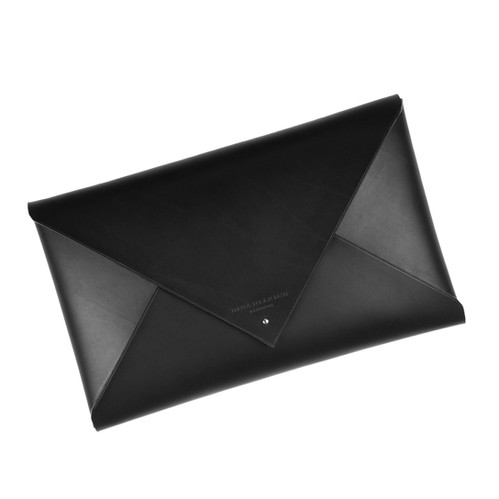 white leather envelope clutch