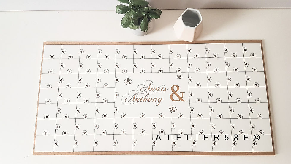 Livre d'or mariage thème hiver personnalisé avec gravure