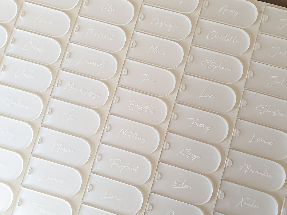 Marque place étiquette en plexiglas pour table de mariage