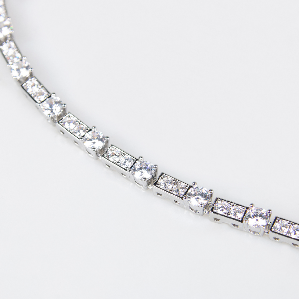 Thumbnail: S925 Silver Snake-Shaped Necklace Set with Full Zirconia Pave