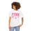 Thumbnail: Pink Out Ribbon Tee with Lightning Bolt Unisex Heavy Cotton Tee, 