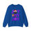 Thumbnail: Purple Joy Joy Joy Christmas Sweatshirt Crewneck with Santa, Reindeer & Ornament
