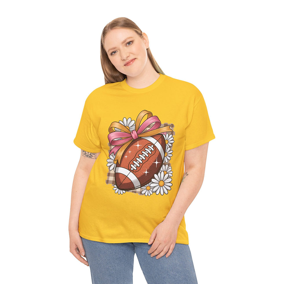 Thumbnail: Football Floral Tee, Unisex Heavy Cotton Shirt,