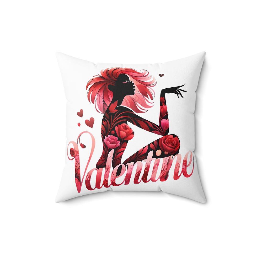 Thumbnail:  Eternal Love: A Valentine’s Embrace Polyester Square Pillow (WHITE)