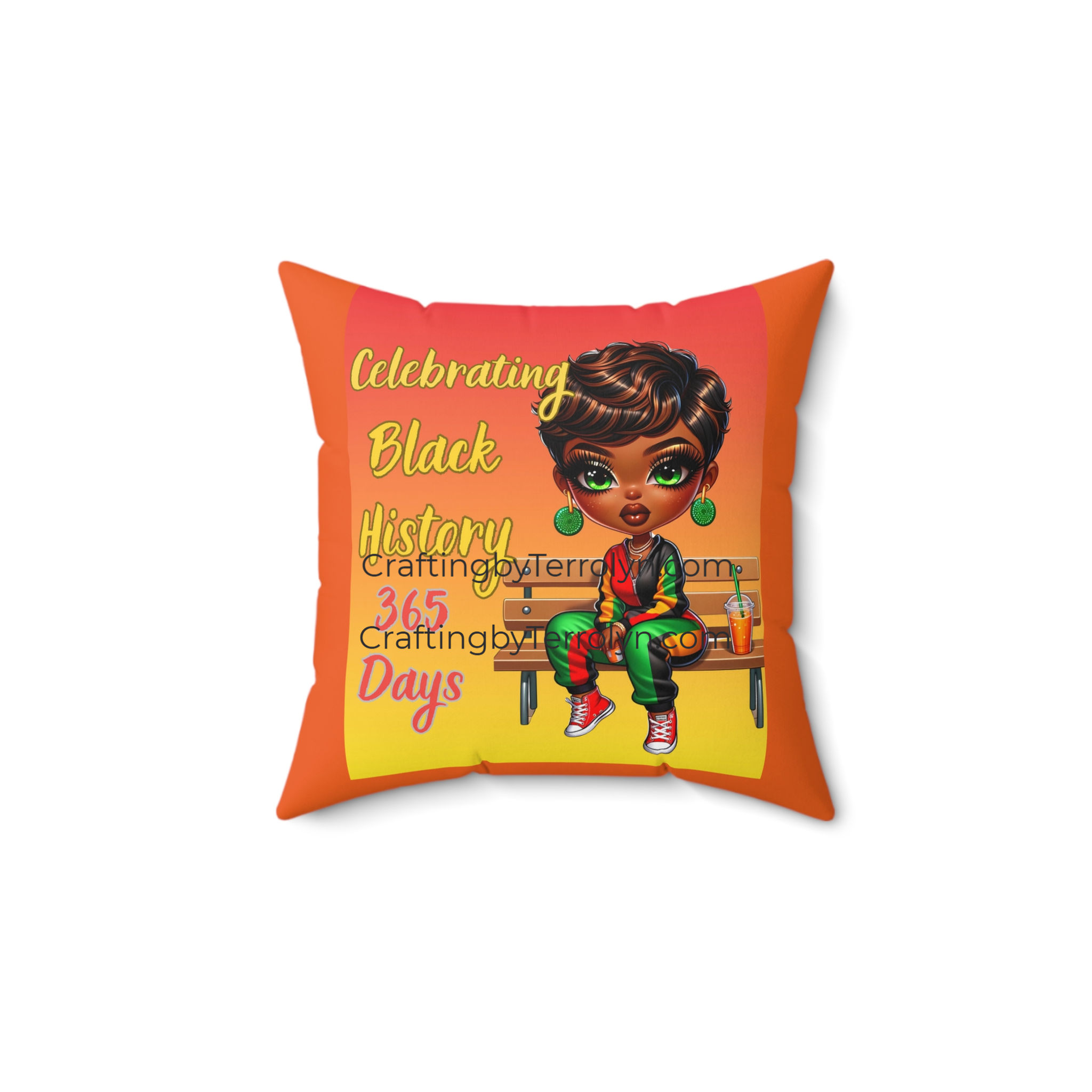 Celebrating Black History 365 Days Polyester Square Pillow