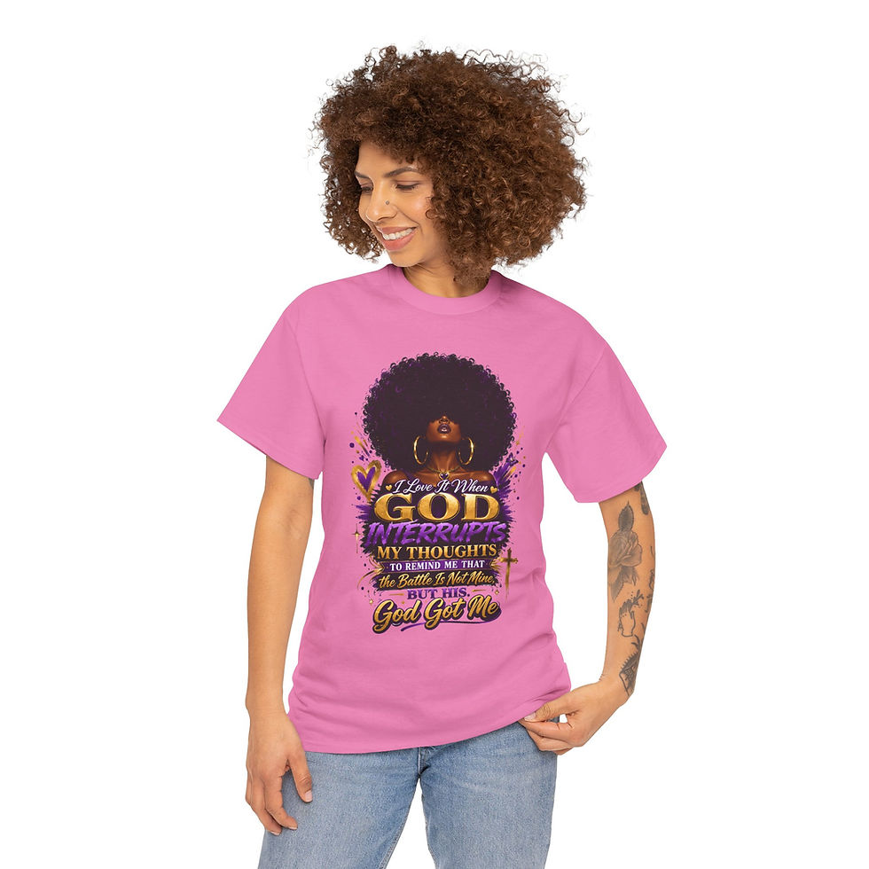 Thumbnail: God Interrupts My Thoughts Afro Christian Faith Graphic Tee