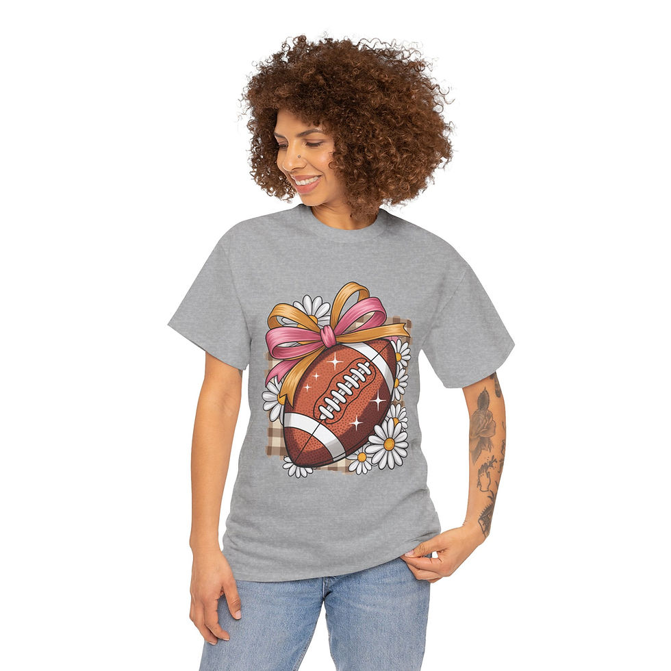 Thumbnail: Football Floral Tee, Unisex Heavy Cotton Shirt,