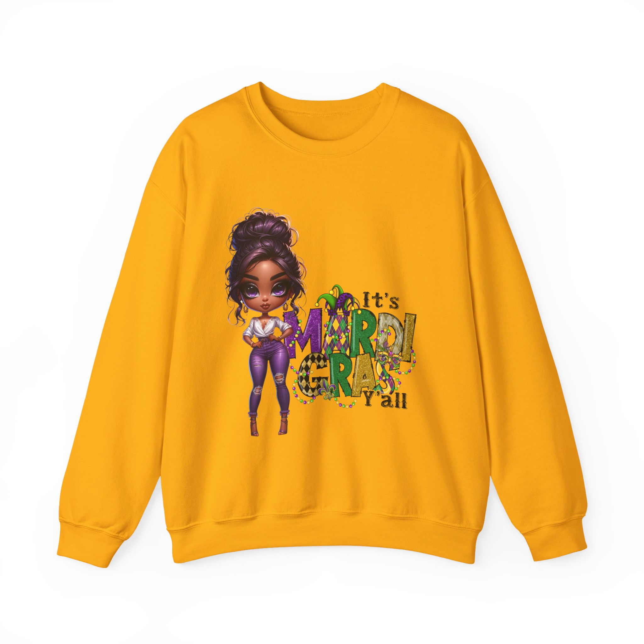 Chic Mardi Gras Queen Crewneck Sweatshirt